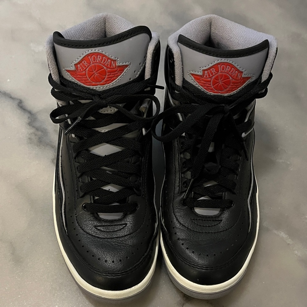 Nike Air Jordan 2 Retro Black Cement 35th Anniversary High Top Leather Sneakers - Picture 3 of 9